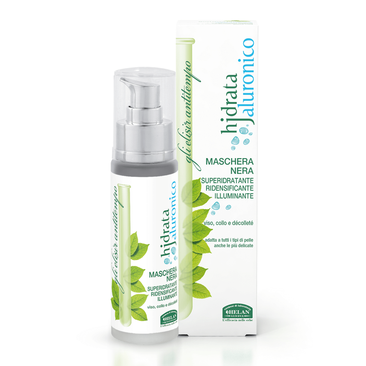 HELAN - ELISIR ANTITEMPO - Hjdrata Jaluronico - Maschera Nera Superidratante