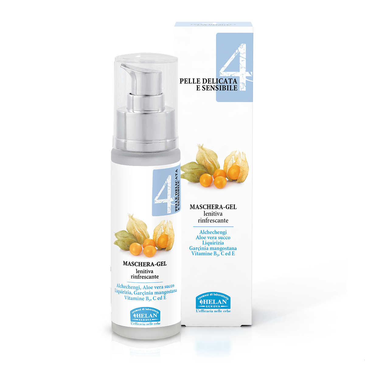 HELAN - LINEA VISO BASE 4 - Pelle Delicata e Sensibile - Maschera/Gel Lenitiva Rinfrescante