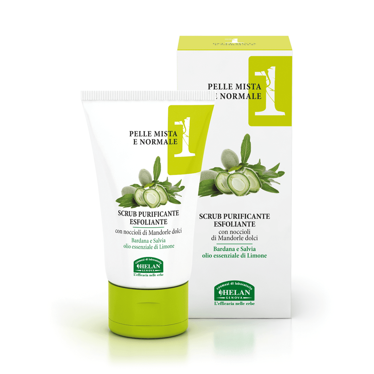 HELAN - LINEA VISO BASE 1 - Pelle Mista e Normale - Scrub Purificante Esfoliante